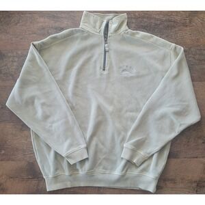 Tommy Bahama Relax Sweater Mens Medium Green Quarter Zip Sweatshirt Marlin Logo